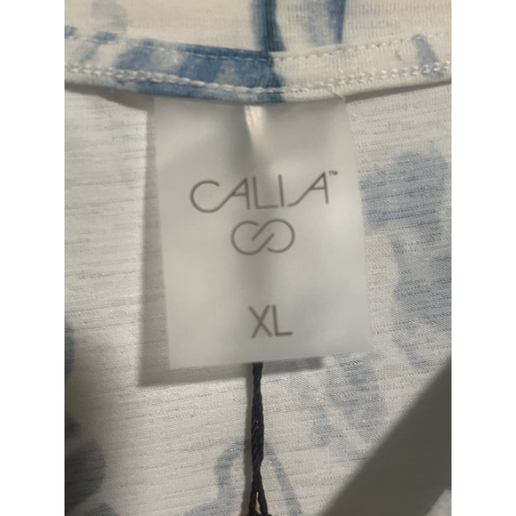 Calia Sleeveless Wrap Front Blouse Womens Size XL White Multi Color Moss Print - Picture 6 of 10